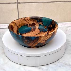 Bol en bois d'acacia fait main, sans BPA, écologique, en résine époxy, avec motif artistique de rivière, compatible lave-vaisselle, pour table de salle à manger de luxe - Product Image 4