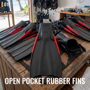 ครีบดำน้ำแบบเปิดส้นเท้า AROPEC Professional รุ่นยางคุณภาพสูง; ใบครีบแบบมีช่องระบายแรงขับสูง พร้อมหัวเข็มขัดปลดเร็ว; โรงงานผลิตอุปกรณ์ดำน้ำแบบ OEM/ODM - Product Image 2