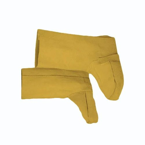 Protège-chaussures de soudage en cuir de vachette, résistants au feu, couvre-bottes de protection, protège-jambes pour travaux de soudage - Product Image 3