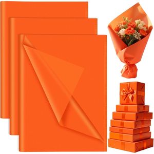 PLULON 60 Fogli di Carta Velina Arancione 14 X 20 Pollici per Confezioni Regalo, Artigianato e Decorazioni - Carta per Lavori Creativi - Product Image 1