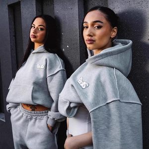 Men's/Women's Letter embroidery Sweatsuit 2 Piece Long Sleeve Hoodie Sweatpants Y2K Hoodie <b>Set</b> - Product Image 4