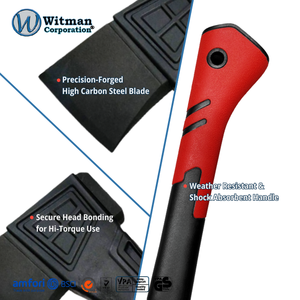 Hache de jardinage 46 cm à tête en acier au carbone de qualité supérieure, légère et à fixation sécurisée, pour l'aventure en extérieur, la coupe et l'élagage, OEM ODM OBM - Product Image 4