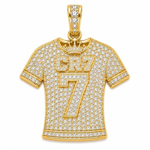 ไม่ใช่. จี้รูปเสื้อฟุตบอลเพชรเลี้ยงในห้องปฏิบัติการ 7 เม็ด ทองคำ 18K สร้อยคอฮิปฮอปเพชรเลี้ยงในห้องปฏิบัติการ ผู้ผลิต - Product Image 5