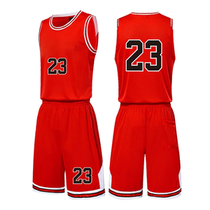 Ensemble de maillot de basket-ball blanc personnalisable, numéro 33 rouge, imprimé par transfert thermique sur le devant, uniforme sans manches unisexe, séchage rapide, pour adultes - Product Image 3