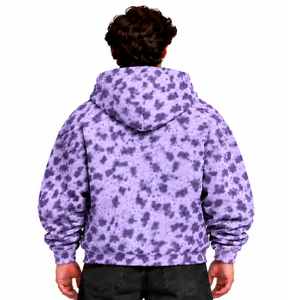 Lavender <b>Leopard</b> <b>Print</b> Hoodie Heavyweight Pullover <b>Sweatshirt</b> Oversized Fit Drawstring Hood Kangaroo Pocket Casual Winter - Product Image 2
