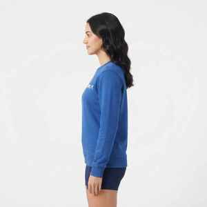 เสื้อสเวตเตอร์คอกลมผู้หญิง สีฟ้า ผ้าฝ้าย 100% ถักลายตัวอักษร สำหรับใส่ในฤดูใบไม้ร่วง - Product Image 4