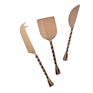 White Marble Handle Metal <b>Cheese</b> <b>Sets</b> Gold Finished Latest Design Luxury Tabletop <b>Cheese</b> Knives Butter Spreader <b>Sets</b> - Product Image 3