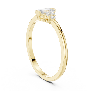 Bague de fiançailles en or jaune avec diamant de laboratoire taille émeraude pour femme, tendance, certifiée IGI, cadeau d'anniversaire ou de promesse - Product Image 3
