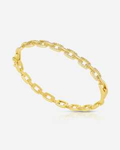 Brazalete de cadena con diamantes cultivados en laboratorio, delicado y llamativo, para uso diario, para mujer, al por mayor, oro macizo de 14K - Product Image 3