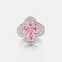 Bague de Cocktail de Mariage en Moissanite Forme Fleur Poire, Plaqué Argent 925, Sertissage à Griffes, Grappe Luxe, Bague Unisexe Tendance