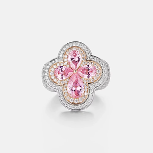Anillo de compromiso de moissanita con corte de pera en forma de flor, chapado en plata 925, engaste de púas, diseño de racimo, de lujo, unisex, llamativo - Product Image 2