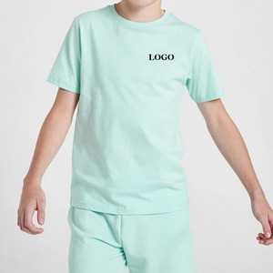 Ensemble unisexe en coton 2 pièces T-shirt et short Col rond Manches courtes Couleur unie Respirant Tenue décontractée d'été - Product Image 3