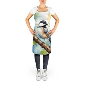 Delantal de cocina Multicolor grande Massachusetts Blackcapped Chickadee, Unisex, mujeres adultas, hombres, para cocinar, hornear, manualidades, jardinería - Product Image 2