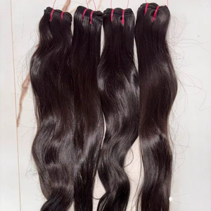Extensiones de Cabello Humano Virgen Indio Remy Liso Sedoso Sin Procesar, Tacto Suave, Doble Trama a Máquina, Cabello Sin Caída - Product Image 1