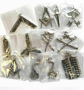 Juego de 12 Joyas para Collar de Oficial de Logia Azul Masónica (Plata), talla única, ancho del artículo 6 pulgadas, tipo de metal Plata - Product Image 5