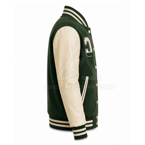 เสื้อแจ็คเก็ต Letterman พรีเมียมสำหรับผู้ชาย ผ้าวูลผสม ดีไซน์ปะติด ปิดด้วยกระดุมแป๊ก สไตล์ลำลอง แฟชั่นเสื้อนอก ผลิตตามสั่ง - Product Image 5