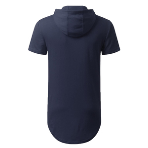 Sweat à capuche zippé personnalisé en molleton épais à manches courtes, imprimé écologique polyester/coton, pour homme, streetwear et entraînement - Product Image 2