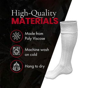 Chaussettes pour kilt les plus vendues, chaussettes écossaises traditionnelles pour kilt, design côtelé, s'ajustent jusqu'au bord du pantalon pour dissimuler les bas. - Product Image 4