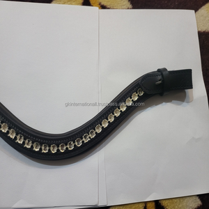 สายรัดคิ้วหนังแบบช่องเปล่าพร้อมโซ่ถ้วยขนาด6มม. 8มม. มีสินค้าสำหรับม้าทุกขนาด - Product Image 1