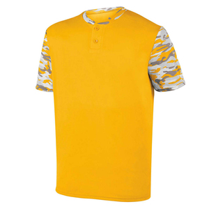 Conjunto de Uniforme de Béisbol Personalizado para Hombre, Camiseta Amarilla con Mangas de Camuflaje, Absorbente de Humedad, Uniforme de Equipo, OEM, ODM, Logotipo Personalizado - Product Image 3