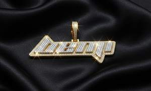 Colgante Personalizado con Letras y Diamantes, Colgante de Hip Hop con Nombre Personalizado, Colgante de Moissanita, Colgante de Plata 925 con Iniciales - Product Image 2