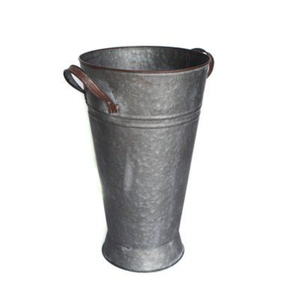 Porte-parapluie industriel en métal avec poignées en cuir pour la décoration de la maison, support à parapluie vintage en solde - Product Image 1