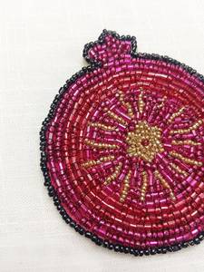 Set of 6 handmade beaded pomegranate coasters - Product Image 5