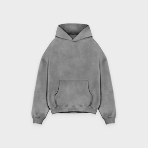 Traje de Jogger gris personalizable para hombre 100% algodón de alta calidad Boxy Hoodie pantalones de chándal con tamaño personalizado y diseño de logotipo - Product Image 6