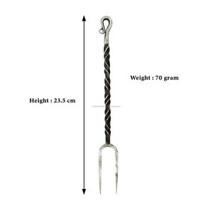 Juego de cubiertos de mesa pulidos con espejo de acero al carbono forjado a mano, productos de cubiertos hechos a mano, juego de cubiertos pulidos retorcidos de 3 uds - Product Image 2