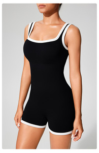 Women's Black Knitted umpsuit Sleeveless Square Collar High Waist Casual Street Wear Spring Summer Breathable Spaghetti - Product Image 5