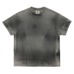 Camiseta de hombre personalizada con lavado vintage, 350GSM, algodón peinado, corte oversize, hombro caído, lavado ácido, enzimático y a la piedra, estilo streetwear de alto gramaje - Product Image 1