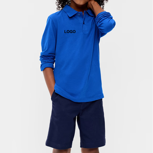 Camiseta Polo Clásica Negra para Niños, Transpirable, de Manga Larga, Uniforme Escolar con Logotipo Personalizado - Product Image 6