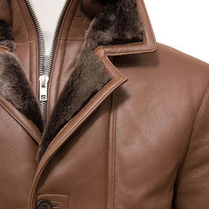 Veste en cuir de vachette pour homme, design élégant, haute qualité, imperméable, respirante, coupe-vent, col cheminée, doublure en polyester - Product Image 5