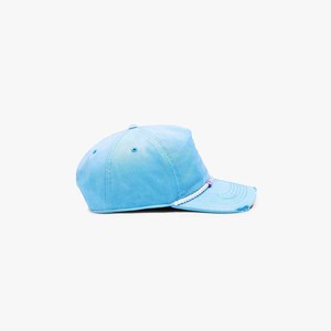 Light Blue Cotton Baseball Cap 6-Panel Fitted Pearl Decoration Casual Hat Spring Summer Adult Unisex - Product Image 2