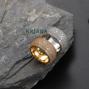 Bague de luxe pour femme en argent 925 plaqué or jaune avec diamant de laboratoire taille brillant rond, couleur D, bijoux de mariage - Product Image 3