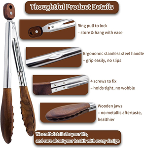 Pinces résistantes à la chaleur pour servir la salade, le pain, la viande, les gâteaux, la glace et pour les besoins de cuisine professionnelle - Product Image 3