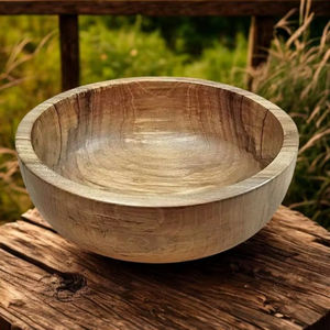Tazón de Madera Natural para Servir, Ecológico, Resistente al Calor, Acabado Liso, para Uso en Cocina y Restaurante, para Ensaladas, Sopas, Arroz - Product Image 1