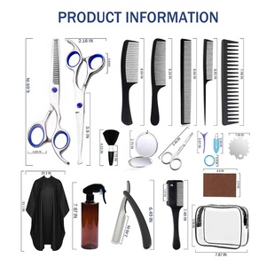 Professional Hairdressing Scissors Set With Combs Spray Bottle <b>Mirror</b> And Cape For Salon Use - Product Image 3