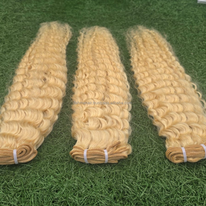 Extensions de cheveux indiens bouclés de 22 pouces, double trame, Remy, pour perruques - Cheveux blonds sains et sans nœuds - Product Image 5