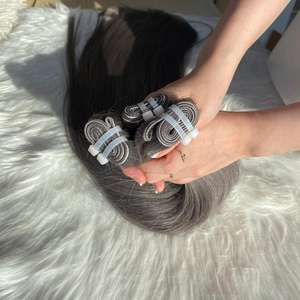 Prix de gros 100% Extensions de cheveux Remy vietnamien alignés sur les cuticules Os gris Paquet de cheveux raides Extensions de cheveux humains - Product Image 2
