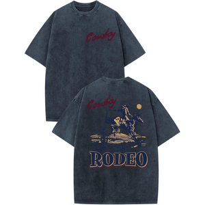 เสื้อยืดผู้ชายลายดอกกุหลาบวินเทจ ทรงโอเวอร์ไซส์ แขนสั้น คอกลม สไตล์ลำลอง สตรีทแวร์ สีชมพูกุหลาบ - Product Image 5