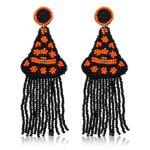 New Halloween <b>Earrings</b> Set Ghost Pumpkin Lips & <b>Cat</b> Dangle <b>Earrings</b> for Women and Girls Handmade Beaded Multiple Trendy <b>Earrings</b> - Product Image 2