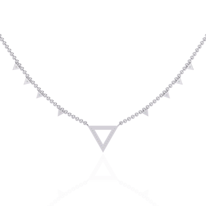 Delicado colgante Chevron con forma de V y triángulo de diamantes, collar de platino PT950 - Product Image 4