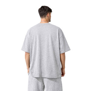 Camiseta de Alta Calidad con Nuevo Diseño para Hombre, 100% Algodón Jersey, Cuello Redondo, Hombros Caídos, Manga Corta, Estilo Urbano, Logotipo Personalizado - Product Image 4