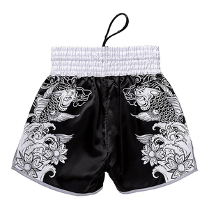 Pantalones Cortos de Muay Thai Personalizados de Tela Satinada para Hombre, Pantalones Cortos de Entrenamiento de Kickboxing con Impresión por Sublimación y Logotipo Personalizado - Product Image 6