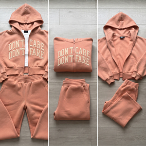 Women Customized Embroiled Print Front Zipper Track Suit 400 GSM High Quality Eco-Friendly Cropped Sweatshirts <b>Pants</b> Set Ladies - Product Image 3