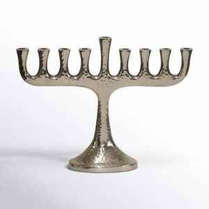 Nueva Menorah de Aluminio con Líneas Plateadas Brillantes para Decoración Moderna de Hanukkah, Navidad y Pascua, Adorno Ecológico para el Hogar - Product Image 6