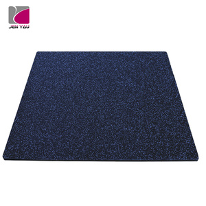Baldosas de Caucho Resistentes para Gimnasio, 100x100cm, 18mm de Grosor, Doble Capa, No Tóxicas, Inodoras, Absorbentes de Impactos, Negras/Azules, Impermeables - Product Image 3