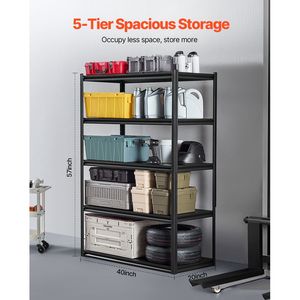 Scaffali per Garage a 5 Ripiani, Capacità 1360 kg, 61 cm P x 122 cm L x 183 cm H, Scaffalatura Metallica Regolabile per Utensili - Product Image 5