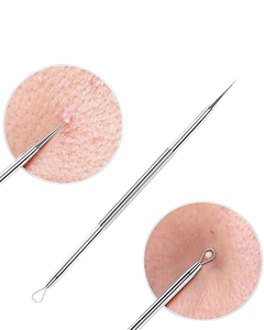 Extracteur de points noirs et d'acné en acier inoxydable de qualité supérieure, outil facial pour l'élimination des imperfections, instrument de beauté pour usage domestique - Product Image 3